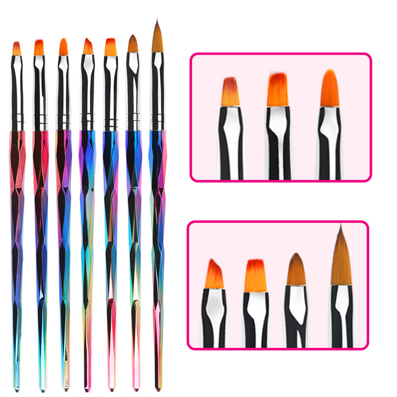BQAN 3/5/7 db Körömdíszítő Ecset Tervezési Tipp Festészet Rajz Carving Pöttyös toll FlatFan Liner Akril Gél UV Polish Tool Körömtoll