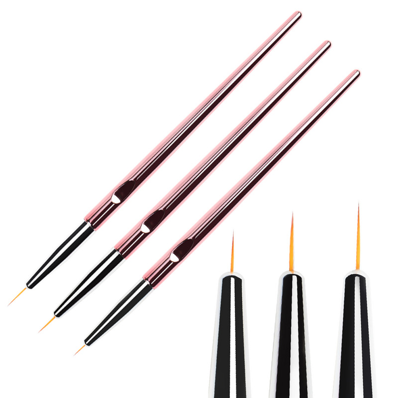 BQAN 3/5/7 db Körömdíszítő Ecset Tervezési Tipp Festészet Rajz Carving Pöttyös toll FlatFan Liner Akril Gél UV Polish Tool Körömtoll