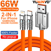66 W 5A gyorstöltő USB C kábel iOS Lighting folyékony szilikon kábel iPhone 13 Xiaomi Huawei Samsung töltő adatvonalhoz