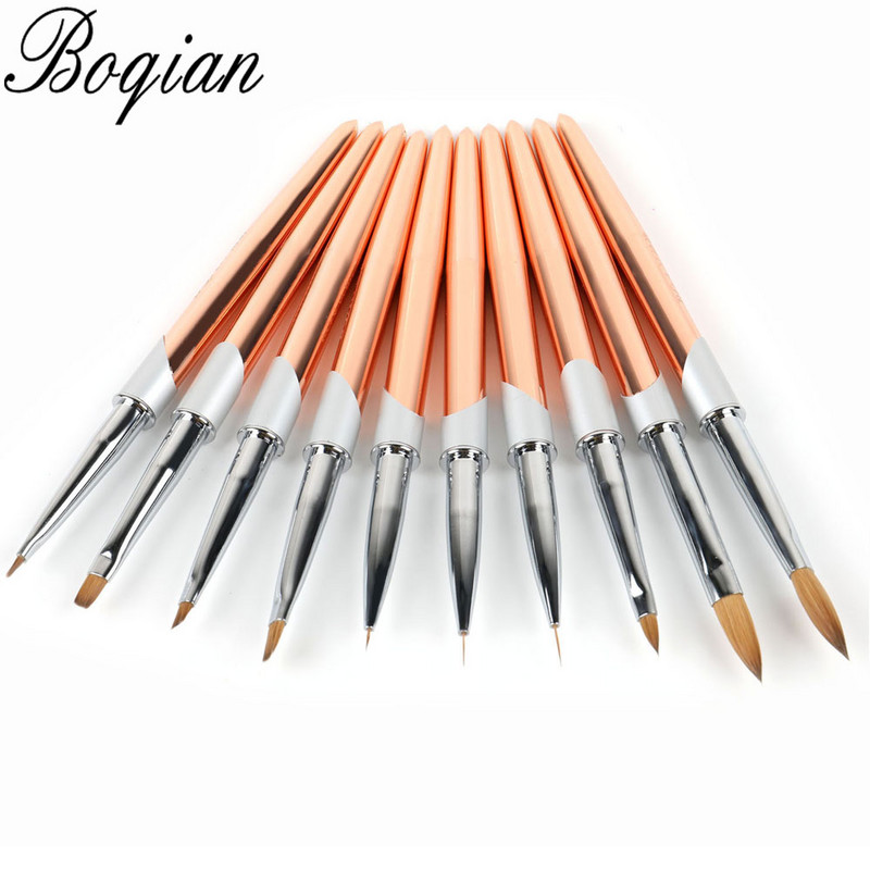 BQAN Rose Gold nyéllel UV gél körömkefe bélés festőtoll akril rajzoló ecset körmökhöz Nail Art eszköz körömtoll