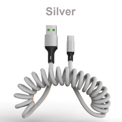 Kábel Marjay 5A USB typu C s rýchlonabíjacou pružinou pre iPhone 11 12 13 Micro USB kábel pre Samsung Xiaomi Huawei dátový kábel