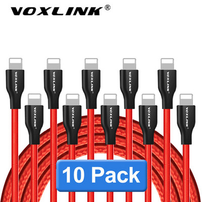 VOXLINK USB kábel 5Pack Nylon fonott iphone X XS XR Gyorstöltés Sync Data USB kábel iphone xs max 8 8Plus 7 6s ipad készülékhez