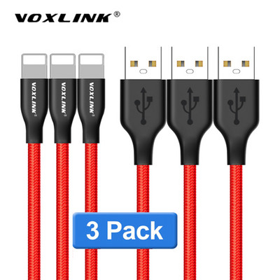 VOXLINK USB kábel 5Pack Nylon fonott iphone X XS XR Gyorstöltés Sync Data USB kábel iphone xs max 8 8Plus 7 6s ipad készülékhez
