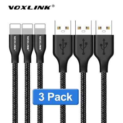 VOXLINK USB kábel 5Pack Nylon fonott iphone X XS XR Gyorstöltés Sync Data USB kábel iphone xs max 8 8Plus 7 6s ipad készülékhez