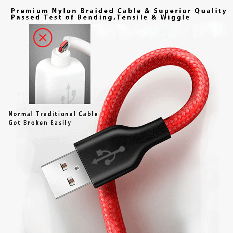 VOXLINK USB kábel 5Pack Nylon fonott iphone X XS XR Gyorstöltés Sync Data USB kábel iphone xs max 8 8Plus 7 6s ipad készülékhez