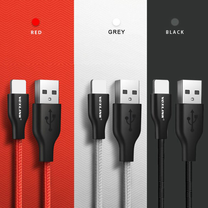 VOXLINK USB kábel 5Pack Nylon fonott iphone X XS XR Gyorstöltés Sync Data USB kábel iphone xs max 8 8Plus 7 6s ipad készülékhez