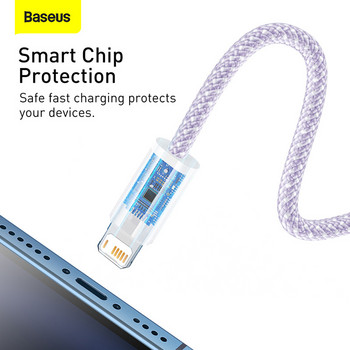 Καλώδιο USB Baseus για iPhone 13 12 2.4A Καλώδιο τηλεφώνου δεδομένων γρήγορης φόρτισης για iPhone 13 Mini Pro Max Καλώδιο USB C Καλώδιο