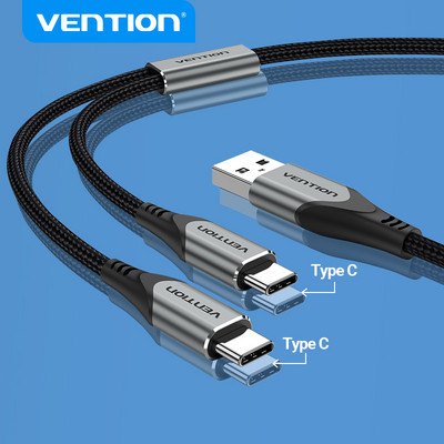 Vention USB Type C kábel Huawei P40 Pro Mate 30 Pro Dual USB C gyors USB töltőkábel Xiaomi Samsung S20 Type-C kábelhez