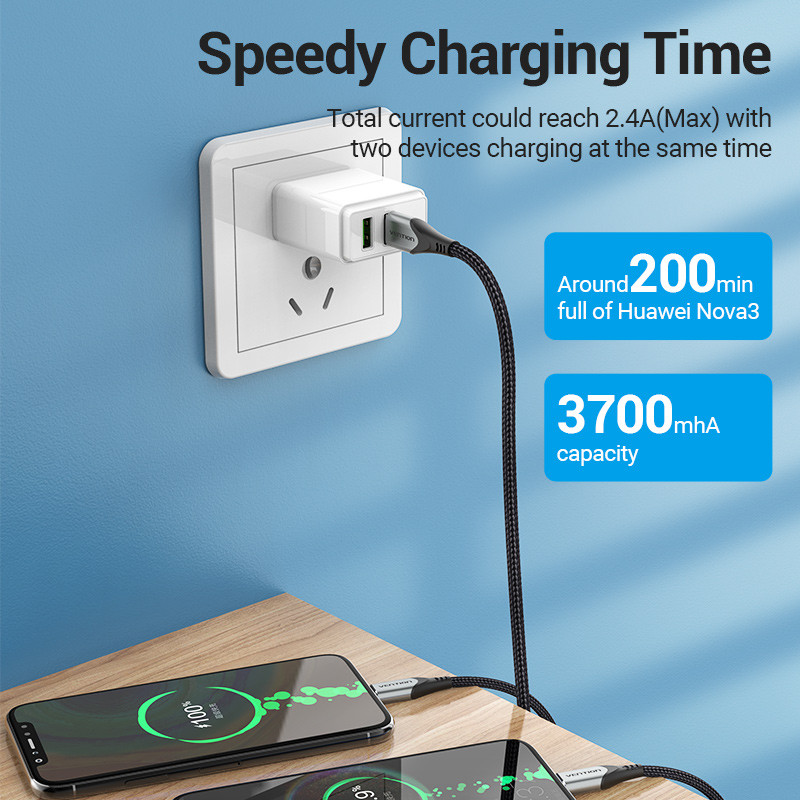 Καλώδιο αερισμού USB Type C για Huawei P40 Pro Mate 30 Pro Dual USB C Καλώδιο γρήγορης φόρτισης USB για καλώδιο Xiaomi Samsung S20 Type-C