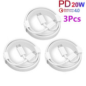 3 ks/sada káblov USB C na USB typu C pre Apple iPhone 13 12 Redmi Note 11 10 Pro Xiaomi POCO F3 Huawei, rýchlonabíjací kábel na synchronizáciu dát