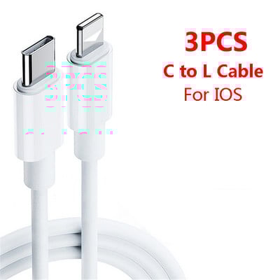 3 ks/sada káblov USB C na USB typu C pre Apple iPhone 13 12 Redmi Note 11 10 Pro Xiaomi POCO F3 Huawei, rýchlonabíjací kábel na synchronizáciu dát