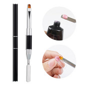 Kétoldalas körömdíszítő ecsetek manikűrhöz Poly Nail Gel Tip Hosszabbító Akril Építő Kiegészítő Poligéle Spatula Toll Köröm Szerszámok