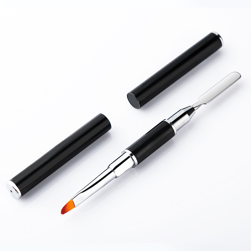 Kétoldalas körömdíszítő ecsetek manikűrhöz Poly Nail Gel Tip Hosszabbító Akril Építő Kiegészítő Poligéle Spatula Toll Köröm Szerszámok