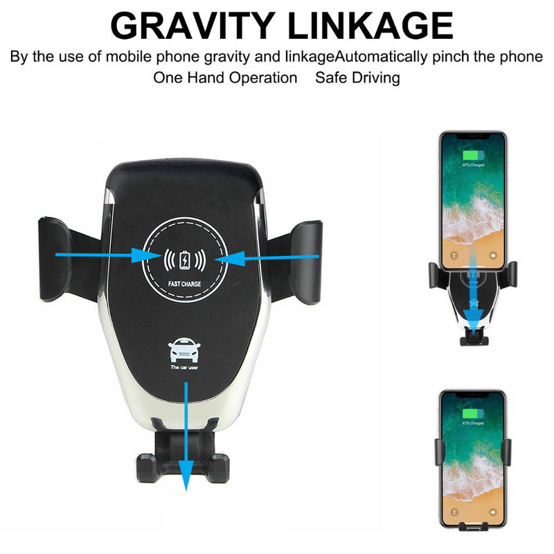 15W bežični punjač za automobil, magnetski držač za telefon za auto za iPhone 14 13 12 Samsung Xiaomi infracrveno indukcijsko QI brzo punjenje