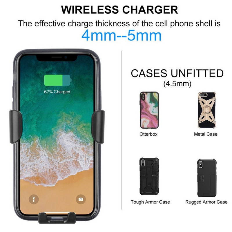 15W bežični punjač za automobil, magnetski držač za telefon za auto za iPhone 14 13 12 Samsung Xiaomi infracrveno indukcijsko QI brzo punjenje