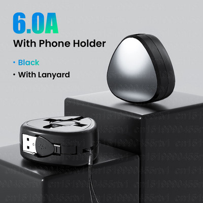 6A 4u1 USB kabel na uvlačenje za Huawei Prijenosni 3u1 Micro USB Type-C kabel za punjenje s držačem telefona za iPhone 14 Samsung