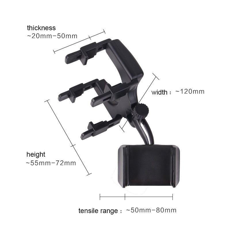 Universaalne autotelefoni hoidik, tahavaatepeegli kinnitusega autotelefoni kronstein, navigeerimisseade, kokkupandav reguleeritav telefonihoidik auto jaoks