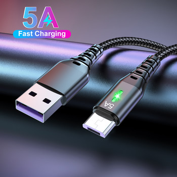 Καλώδιο OLAF USB Type C 5A Καλώδιο γρήγορης φόρτισης QC 3.0 φως LED Micro Wire Καλώδιο USB C για Samsung Xiaomi 8 Καλώδιο φόρτισης Huaiwei