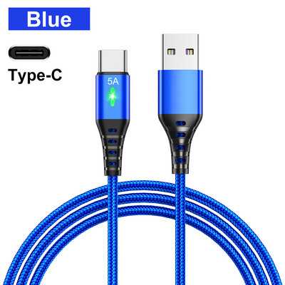 OLAF USB tip C kabel 5A kabel za brzo punjenje QC 3.0 LED svjetlo Micro Wire USB C kabel za Samsung Xiaomi 8 Huaiwei kabel za punjenje