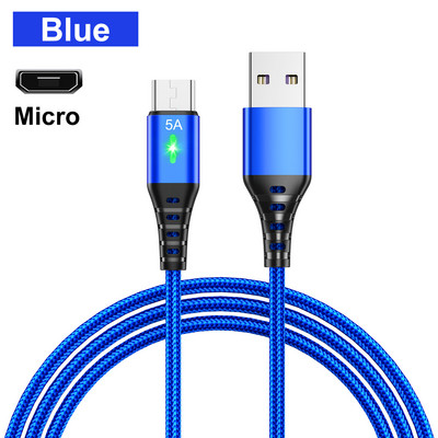 OLAF USB tip C kabel 5A kabel za brzo punjenje QC 3.0 LED svjetlo Micro Wire USB C kabel za Samsung Xiaomi 8 Huaiwei kabel za punjenje