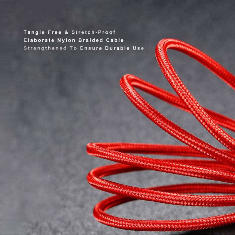 VOXLINK USB kabelis 10 Pack Nylon Braided skirtas iphone X XS greito įkrovimo sinchronizavimo duomenys 2.4A Skirtas iphone xr max Lightning įkrovimo laidui