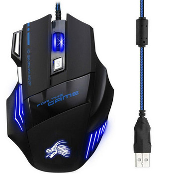 RYRA 5500 DPI USB кабелна мишка за игри LED компютърна мишка Gamer RGB мишки X7 Silent Mause с подсветка Геймърски лаптоп мишки