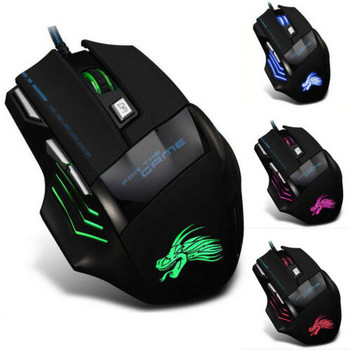 RYRA 5500 DPI USB кабелна мишка за игри LED компютърна мишка Gamer RGB мишки X7 Silent Mause с подсветка Геймърски лаптоп мишки