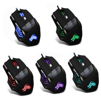 RYRA 5500 DPI USB кабелна мишка за игри LED компютърна мишка Gamer RGB мишки X7 Silent Mause с подсветка Геймърски лаптоп мишки