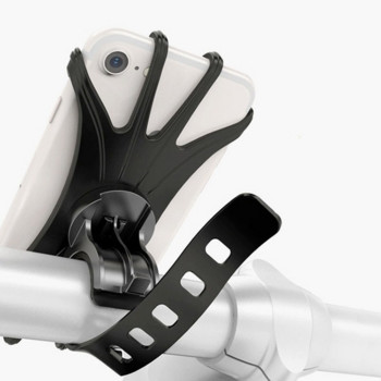 Универсален силиконов държач за телефон Удароустойчива стойка за кормило Стойка за въртящи се скоби на 360° за велосипед Мотоциклет Електрически скутер