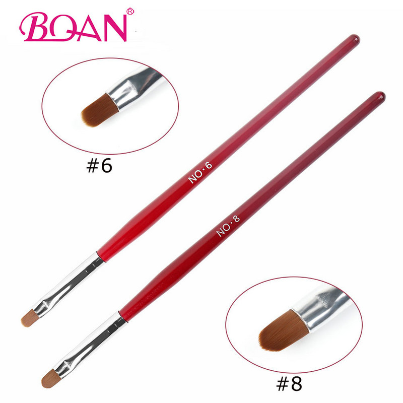 BQAN Nail Brush Nail Art Design UV Gél Lakk Rajzfestő Gél ecset 6#8# Liner Nail Oval Head Manikűr barkács toll köröm eszköz