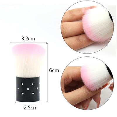 1 vnt. apvalus mažas šepetėlis nagų dažų gelio dulkių valymo šepetėliai gelio nagų priedai Makiažo šepetėlis Nagų dailės manikiūro įrankis