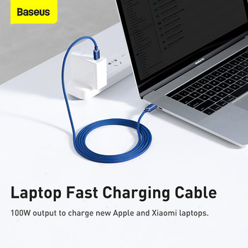 Baseus 100W USB C към Type C кабел за Macbook iPad 5A PD Бързо зареждане зарядно USBC кабел за Xiaomi POCO X3 Pro Samsung Huawei