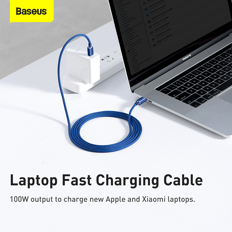 Kábel Baseus 100W USB C na typ C pre Macbook iPad 5A PD s rýchlou nabíjačkou, kábel USB C pre Xiaomi POCO X3 Pro Samsung Huawei