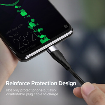 Ugreen USB C кабел за мобилен телефон Samsung Galaxy S20 Plus Кабел за бързо зареждане тип C за Xiaomi Redmi Note 10 Mi 9 USB C кабел