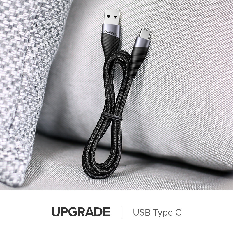 Ugreen USB C kabelis Samsung Galaxy S20 Plus mobilajam telefonam Ātrās uzlādes tipa C kabelis Xiaomi Redmi Note 10 Mi 9 USB C vadam