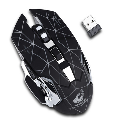 2400DPI Gaming Mouse X8 Ασύρματο ποντίκι Επαναφορτιζόμενο Αθόρυβο LED με οπίσθιο φωτισμό USB Οπτικά εργονομικά ποντίκια LOL Ποντίκια σερφ για PC Gamer