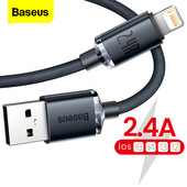 Kábel Baseus USB pre iPhone 13 12 11 Pro Max X XR XS 8 7 6s 6 iPad Rýchle nabíjanie dát Nabíjačka USB kábel Káble pre mobilné telefóny