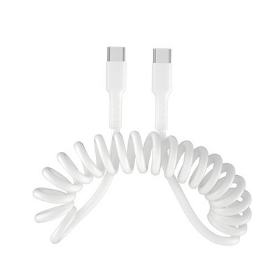 NOHON 2m spyruoklinis USB C iki C tipo laidas 66W PD greito įkrovimo įkroviklio laidas, skirtas iPad Samsung Xiaomi USBC Type-c laidas