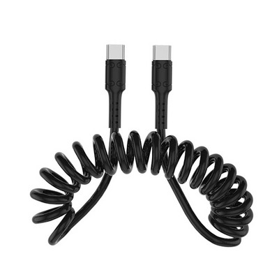 NOHON 2m spyruoklinis USB C iki C tipo laidas 66W PD greito įkrovimo įkroviklio laidas, skirtas iPad Samsung Xiaomi USBC Type-c laidas