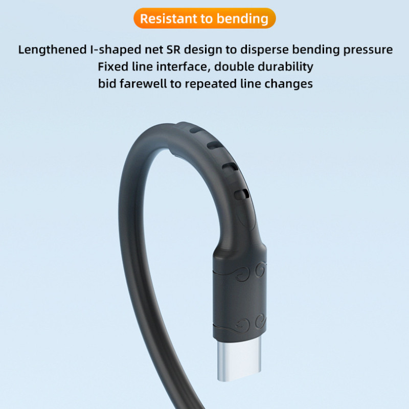 NOHON 2m spyruoklinis USB C iki C tipo laidas 66W PD greito įkrovimo įkroviklio laidas, skirtas iPad Samsung Xiaomi USBC Type-c laidas