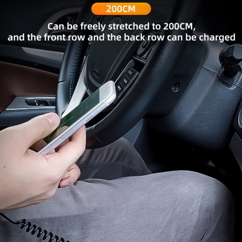 NOHON 2m spyruoklinis USB C iki C tipo laidas 66W PD greito įkrovimo įkroviklio laidas, skirtas iPad Samsung Xiaomi USBC Type-c laidas