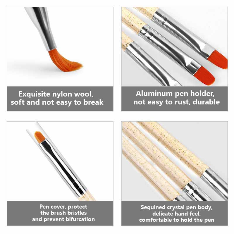 7Pcs/Set Olovka za nokte Četkica Ljepilo za nokte Olovka za fototerapiju Olovka za crtanje linija Olovka za crtanje Alati za manikuru Rezbarenje UV gel ekstenzija Graditelj