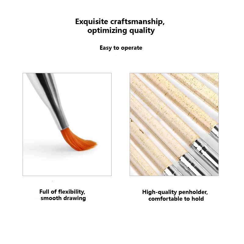 7Pcs/Set Olovka za nokte Četkica Ljepilo za nokte Olovka za fototerapiju Olovka za crtanje linija Olovka za crtanje Alati za manikuru Rezbarenje UV gel ekstenzija Graditelj