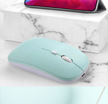 Macaron Акумулаторна безжична Bluetooth мишка 2.4G USB мишка за Android Windows Таблет Лаптоп Преносим компютър За IPAD mobile