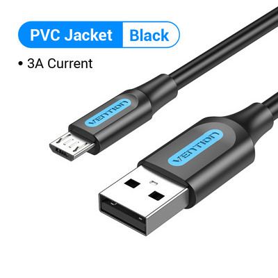Vention Micro USB kábel 3A gyorstöltő USB adatkábel 2M 3M Samsung Xiaomi Huawei Android mobiltelefon USB töltőkábel