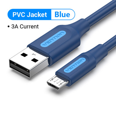 Vention Micro USB kábel 3A gyorstöltő USB adatkábel 2M 3M Samsung Xiaomi Huawei Android mobiltelefon USB töltőkábel