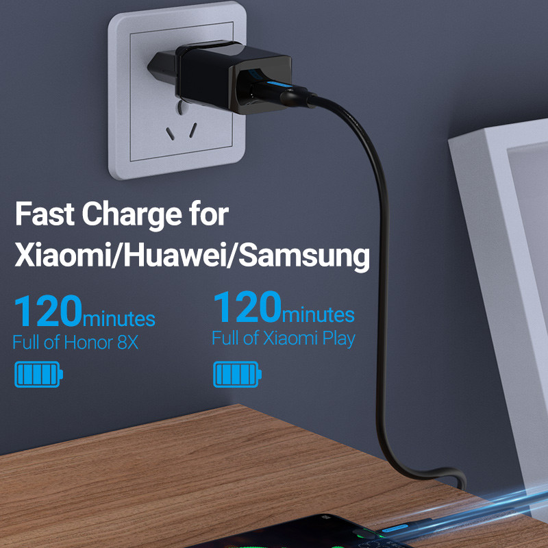 Vention Micro USB kábel 3A gyorstöltő USB adatkábel 2M 3M Samsung Xiaomi Huawei Android mobiltelefon USB töltőkábel