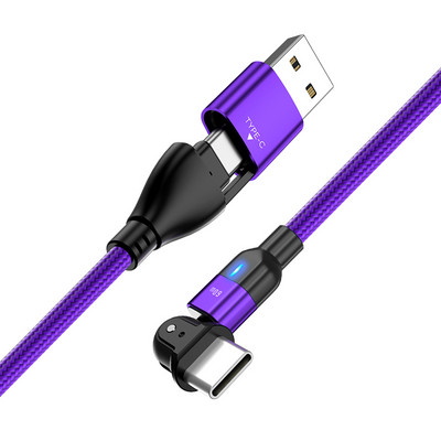 AUFU 180 Rotate PD 60W USB Type C kábel QC3.0 Fast Charge adatkábel Macbookhoz Samsung Xiaomi USB C kábel Huawei P40-hez