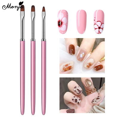 Monja 3db/szett Nail Art akril UV gél hosszabbító építő strassz festő ecset vonalak bélés minta rajzoló toll manikűr eszköz