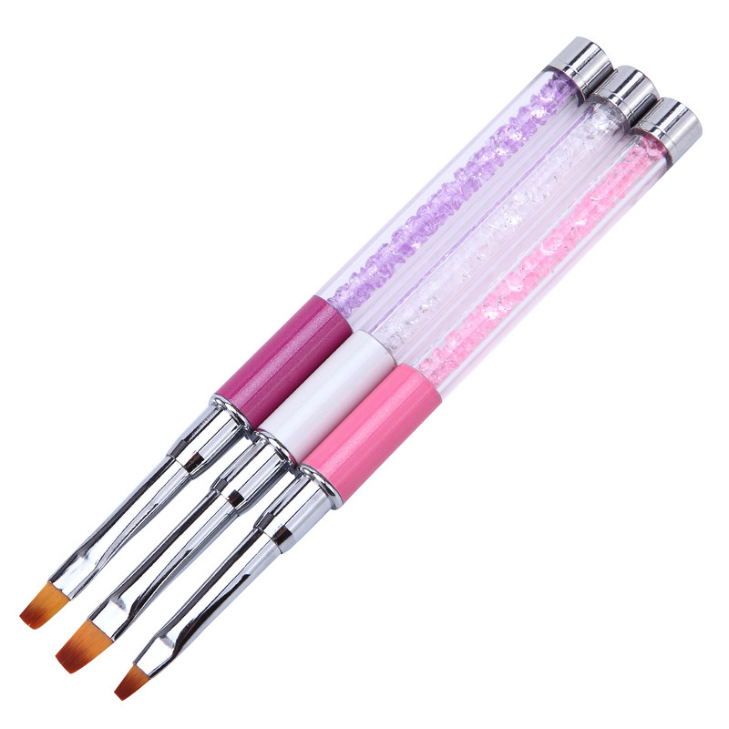 Monja 3db/szett Nail Art akril UV gél hosszabbító építő strassz festő ecset vonalak bélés minta rajzoló toll manikűr eszköz